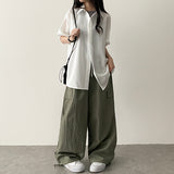 Lori Linen Oversized Fit Short Sleeve Shirt Shirt