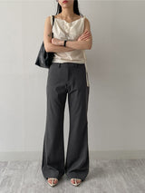 [Unisex] サマー ブーツカット ワイド スラックス