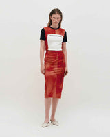 Embroidered Graphic Jersey Skirt _ BLACK