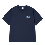 25SS FRENCH SCRIPT LOGO SHORT SLEEVE T-SHIRT DARK NAVY