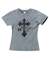 ホーリー クロス ウォッシュド スリムフィット Tシャツ