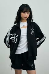 RIBBON JERSEY TRACK SHORTS PANTS / NAVY