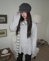 Peon Layered Frill Button Knit