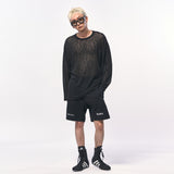 シースルー長袖Tシャツ BLACK