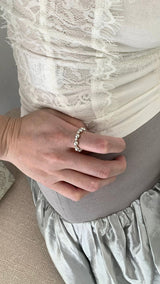 Simple silver balls banding ring