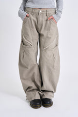 Curve pocket ham strap pants