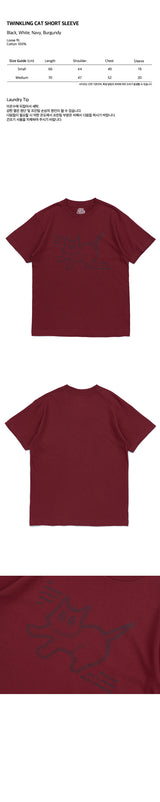 TWINKLING CAT SHORT SLEEVE (BURGUNDY)