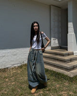 rope shirring off-shoulder tee