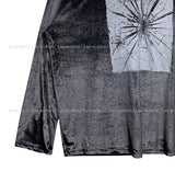 グローイングプリンティングベルベット長袖Tシャツ