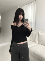 Slim button T-shirt (2 colors)