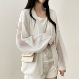 Amit Bolero Loose Fit Puff Knit Cardigan 