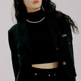SHINING LOGO CROP BLAZER