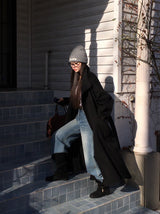 [BELLIDE MADE] Log, Handmade High-Neck Long Coat