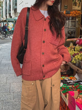 Wood Ribbed Pocket Knit Cardigan