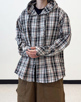 Arden Casual Oversized Fit Check Hooded Shirt