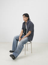 Stripe seersucker shirts 2color