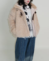 Rachel Two-Belt Detail Short Length Fur Jacket (Lining Quilted)