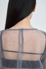 Organza Puff Top (Gray)