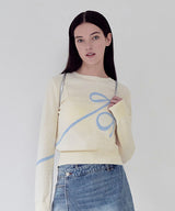 KIRSH PLAIN RIBBON CHERRY KNIT [IVORY]