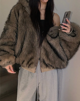 [Unisex] Fur 2way hood zip up(4color)