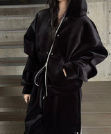 [Unisex] ベルベットミンクフードジップアップ
