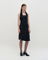 DOZI - Pinched Stripe Skirt _ BLACK