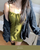 Lumi square Lace String Mini  Dress