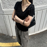 SEETHROUGH SLIM LINE TSHIRT BLACK