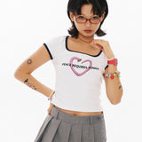 BN Heart Back cut-out crop T-shirt  [2Color]