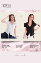 Pure strap short-sleeved blouse