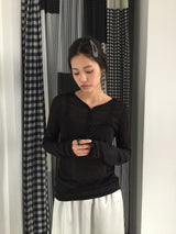 ヘアリングシアーボタンロングスリーブ (3color)