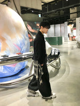 ラフィチェックレイヤードワイドパンツ 2C