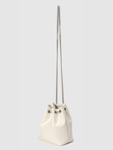 TIWI chain leather bucket bag / Cream Ivory