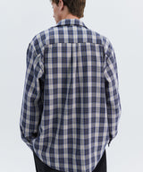 PATTERNED ETHNIC OMBRE CHECK SHIRT_BLUE