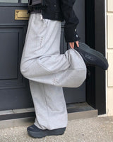 Leah Studded Banding Wide Training Jogger Pants