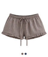 May Check Ribbon String Shorts