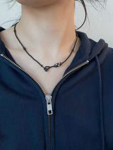 Dot necklace (black)