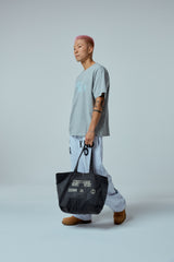 EEERRR Distorted logo over-crop fit T-shirt (Melange)