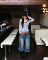 Rail Off Wide U-Neck T-Shirt