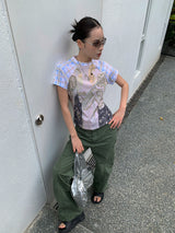 クリードペインティングショートスリーブラグランTシャツ