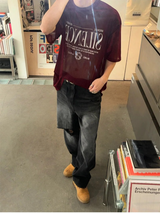 [Unisex]ベルベットメッシュハーフTシャツ(4color)