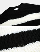 Damage Stripe Over-fit Knit