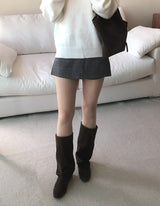 Checkered Mini Skirt Pants (2colors)