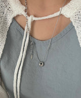 ddo vertical bold donut coin two way long layered necklace