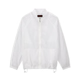 Cross Sheer Zip-Up Jacket - WHITE