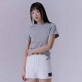 90's scallop stitch neck t-shirt (GREY)