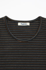Stripe wool Tee [Black]