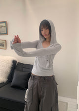 RIVET STRIPE HOOD TEE