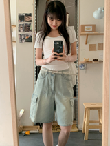 Cargo Denim Bermuda Half Pants