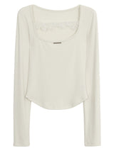 Square Lace Line Long Sleeve T-Shirt